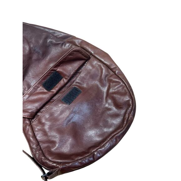 Vintage Unisex Ameri Brown Leather Hiking Healthy Sling Bag 19” USA Made main image 6